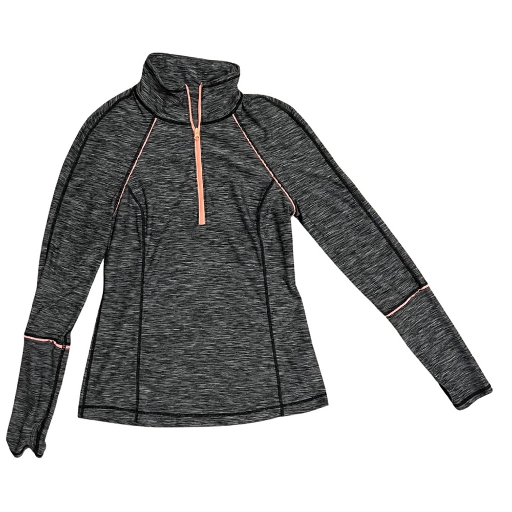 Zella Gray Long Sleeve Top with Pink Accents